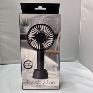 Colorways Quanteck Mini Rechargeable Portable Fan Black USB Multi Speed NIB